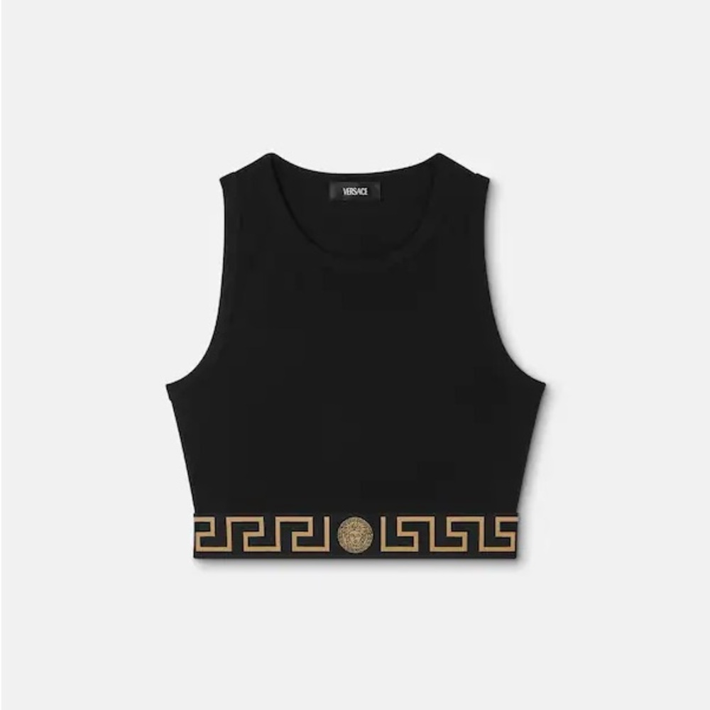 Versace Greca Border Crop Top